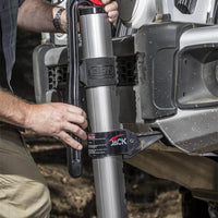 Rubber body bumper protecting vehicle during lift