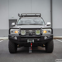 Dobinsons BU59-3696 front bull bar installed on Land Cruiser