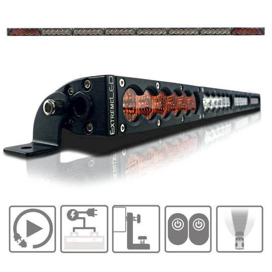 Extreme LED - X6S 50" Slim Amber/White 240W LED Light Bar & Harness