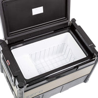 Recessed carry handles with tie-down points for ARB fridge