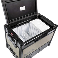 Powder-coated steel exterior of ARB 73QT fridge freezer