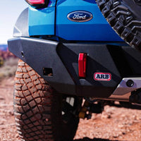Rear view of ARB Bronco bumper retaining OE tow bar