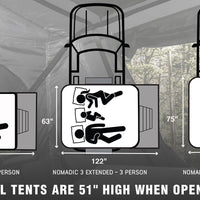 Overland Vehicle Systems - OVS Nomadic 4 Extended Roof Top Tent | Dark Gray