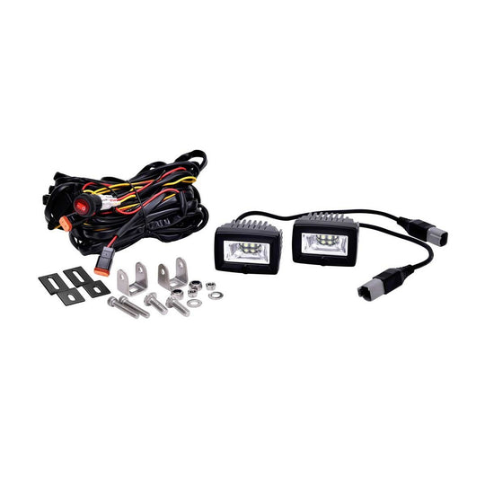 KC HiLiTES - 2" C-Series C2 LED - 2-Light System - Backup - 20W Flood Beam