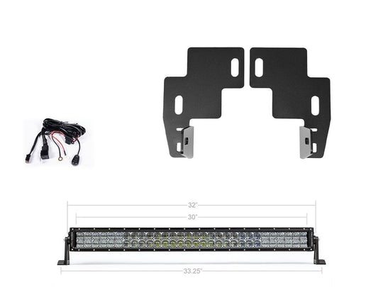 Cali Raised LED - 32" Lower Bumper Hidden LED Light Bar Brackets Kit Chevy Colorado 2014-2021