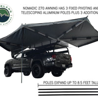 Overland Vehicle Systems - OVS Nomadic Awning 270 - Driver Side Dark Gray Cover With Black Cover Universal