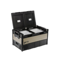 

Reversible side-opening quick-release lids on ARB ZERO fridge