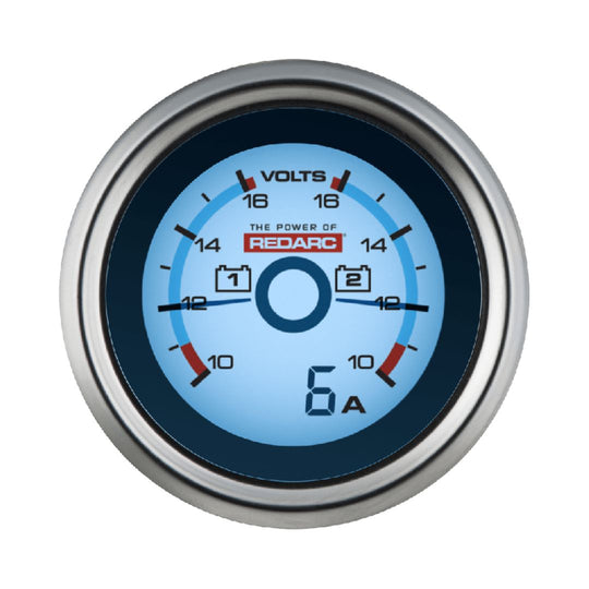 REDARC - Dual Voltage 52Mm Gauge with Optional Current Display - G52-VVA