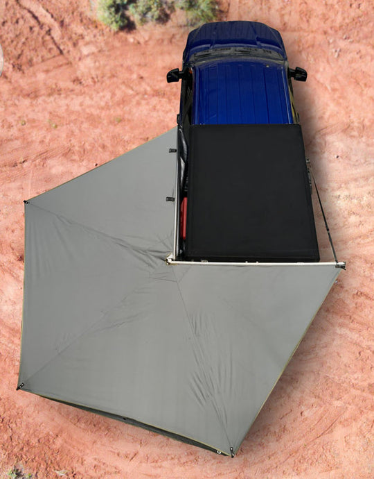 Overland Vehicle Systems - Nomadic 270 LT Awning - Driver Side - Dark Gray Cover w/ Black Cover