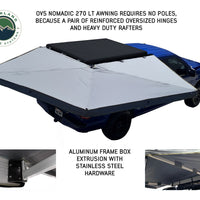Overland Vehicle Systems - Nomadic 270 LT Awning - Passenger Side - Dark Gray Cover with Black Cover