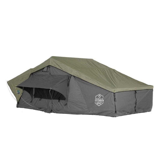 Overland Vehicle Systems - OVS Nomadic 2 Extended Roof Top Tent - Dark Gray Base w/ Green Rain Fly
