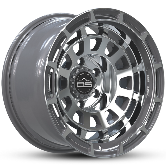 Overland Sector Badlander Forged 17x9 +0 5x139.7mm 108mm Gloss Gun Metal Machined Face