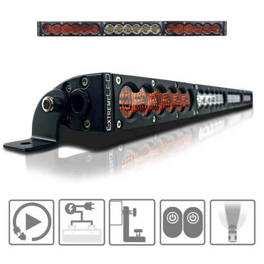 Extreme LED - X6S 20" Slim Amber/White 90W LED Light Bar & Harness