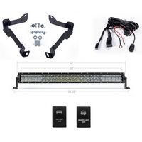 Cali Raised LED - 32" Lower Bumper Hidden LED Light Bar Brackets Kit 2014-2021 Toyota Tundra