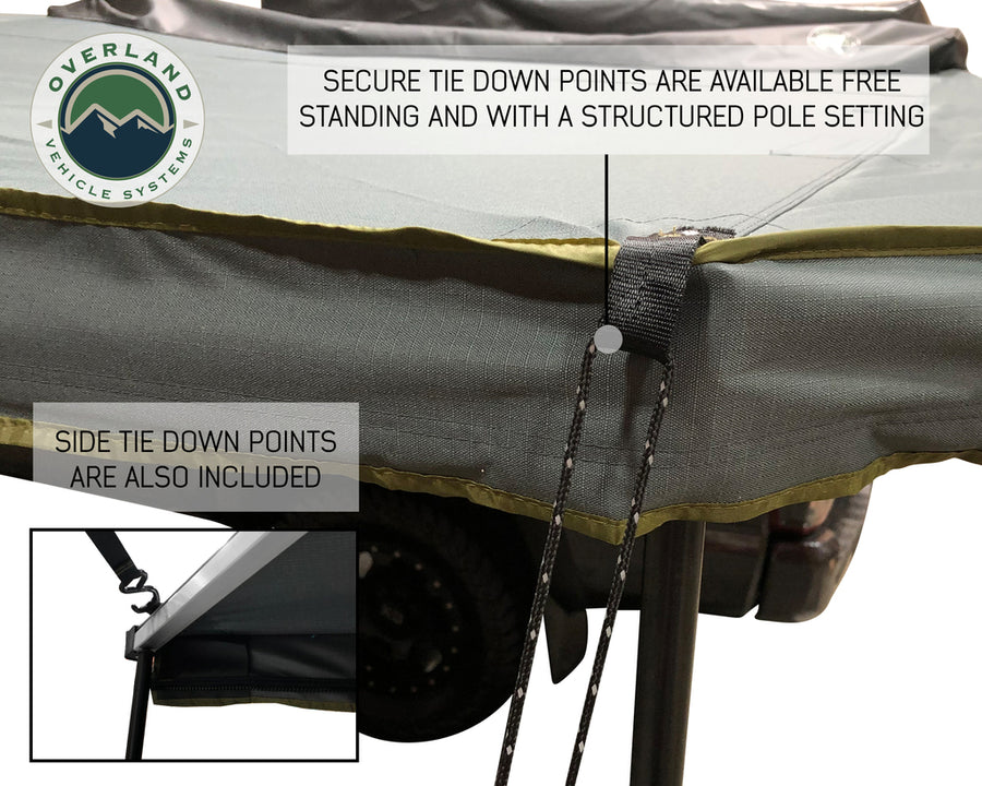 Overland Vehicle Systems - OVS Nomadic Awning 180 - Dark Gray Cover With Black Cover Universal