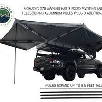 Overland Vehicle Systems - OVS Nomadic Awning 270 - Passenger Side Dark Gray Cover With Black Cover Universal